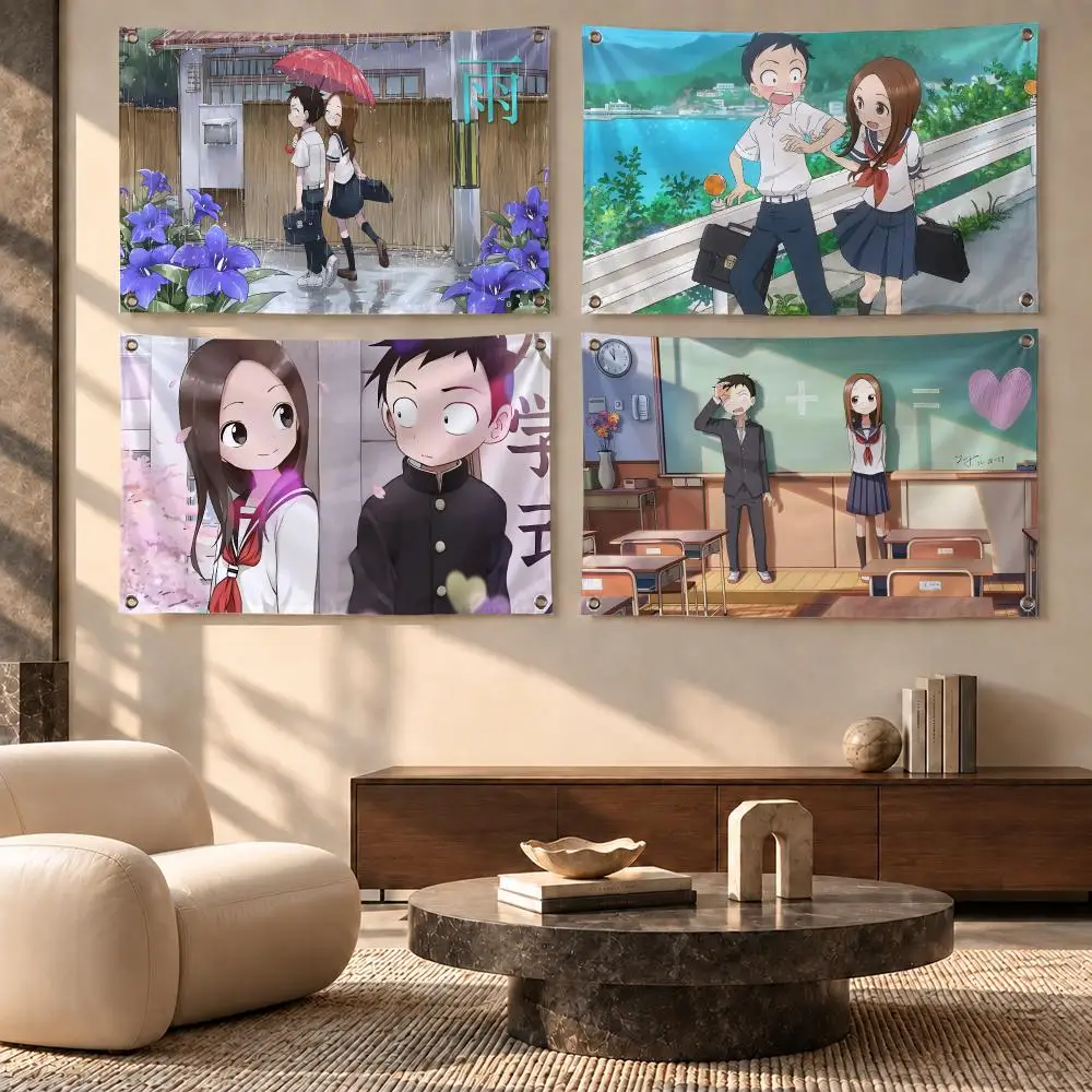 Teasing Master Takagi-san Romance Flags Festive Decorative Banner for Camping, Family Parties & Garden Wall Decor, Great Gift