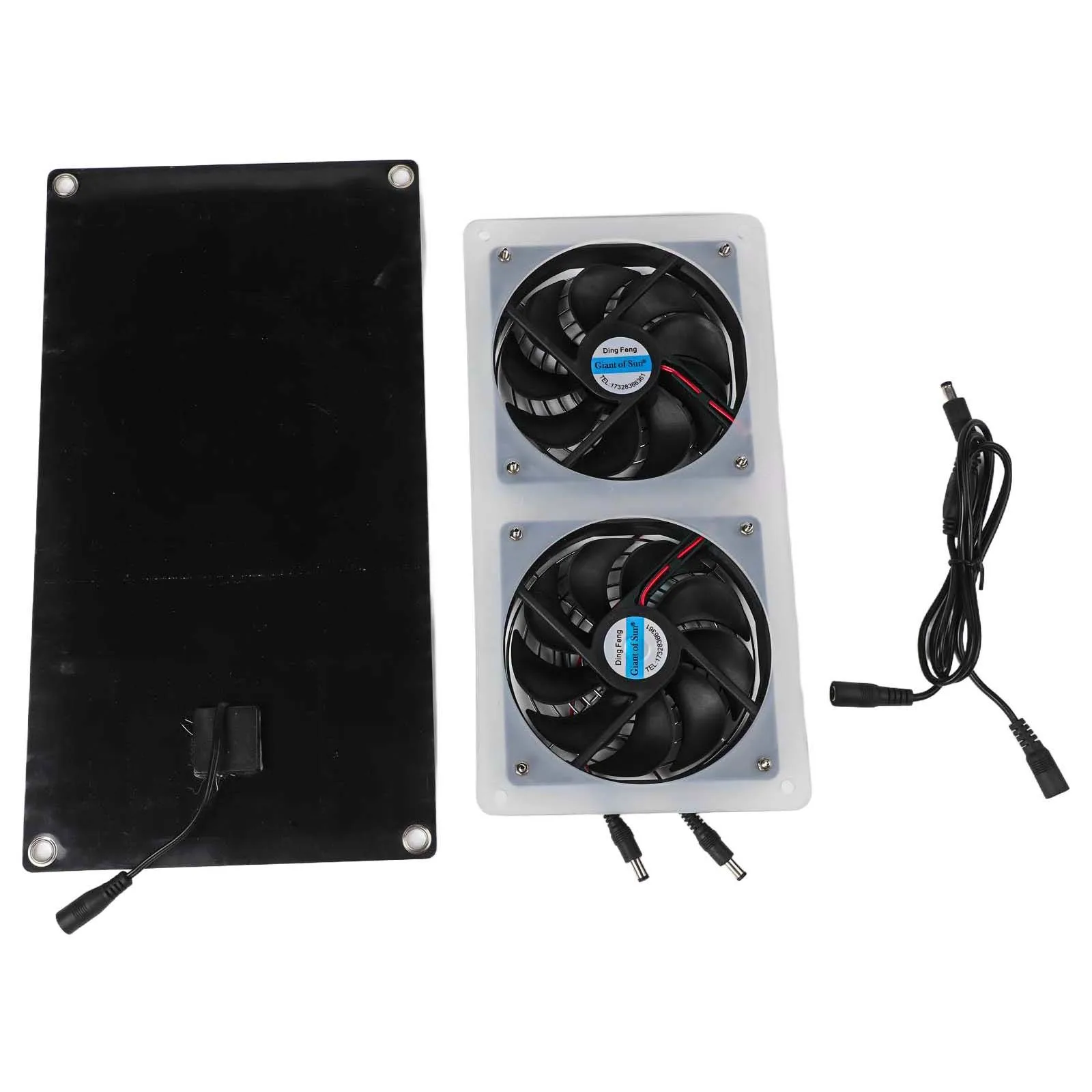 Dual Fan Kit with 30W Solar Panel and IPX7 Waterproof Rating for Improved Air Circulation in For Outdoor Structures