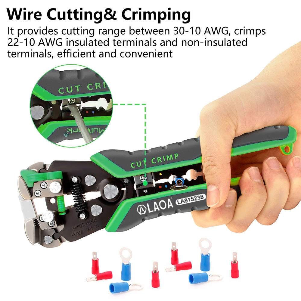 LAOA Automatic Wire Stripping Pliers Cutter Cable Terminal Crimping Electrician Tools