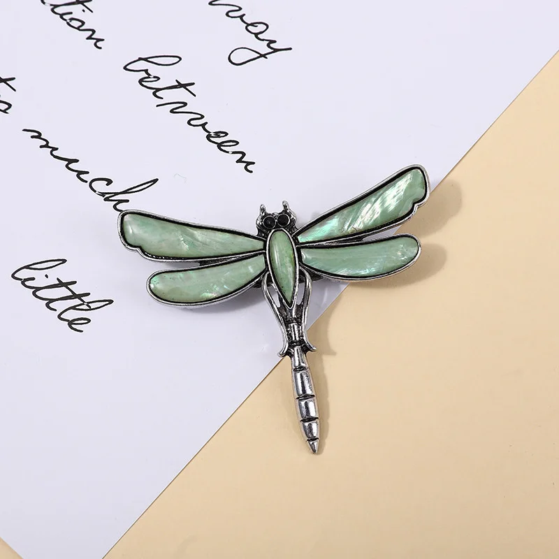 Fashion Dragonfly Brooch Pin Cartoon  fake not real Abalone  Corsage Clothing Accessories