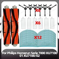 Compatible for Philips Homerun Serie 7000 XU7100/01 XU7100/02 Replacement Main Side Brush HEPA Filter Mop Pad Spare Part