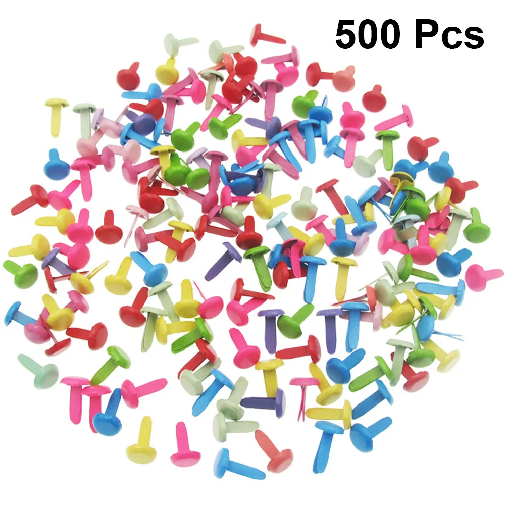 

500Pcs Colorful Mini -Legged Brads Special Split Design for Paper Craft Scrapbooking DIY Handmade Materials 4.5mm
