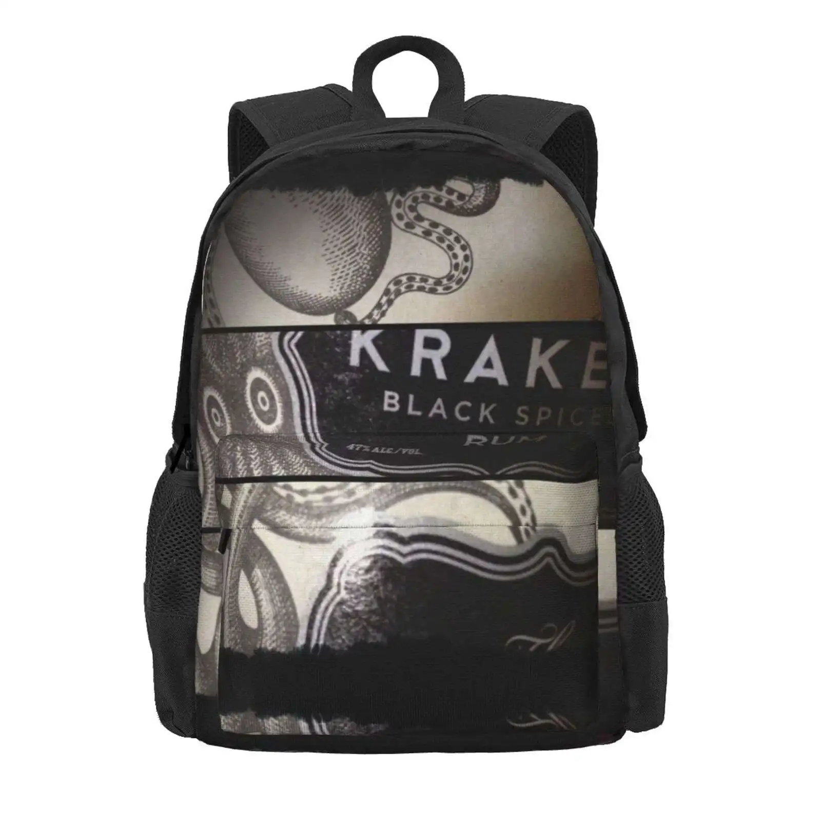 Kraken Hot Sale Schoolbag Backpack Fashion Bags Kraken Rum Booze Liqueur Sea Creature Ocean Sandityche Lunastonecrafts Pink