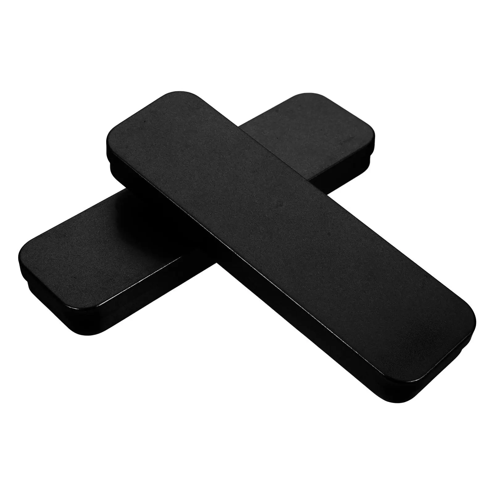 2 Pcs Tinplate Box Pencil Case Metal Holder Empty Stylish Stationery Boxes Rectangular Crayon HOLDER Students School Office