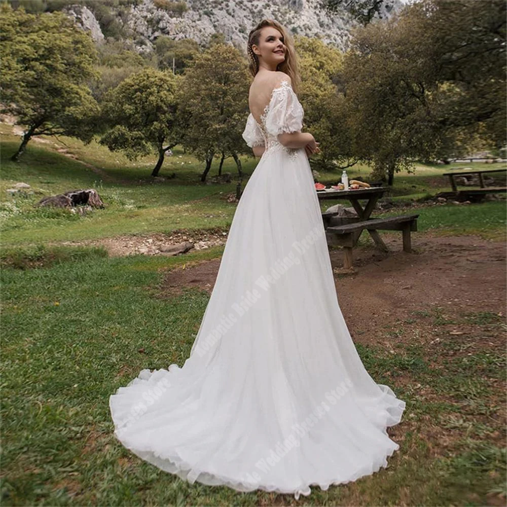 Gaun pernikahan kerah Sweetheart Off Shoulder untuk wanita gaun pengantin halus panjang pel tanpa lengan A line Vestidos De Novias