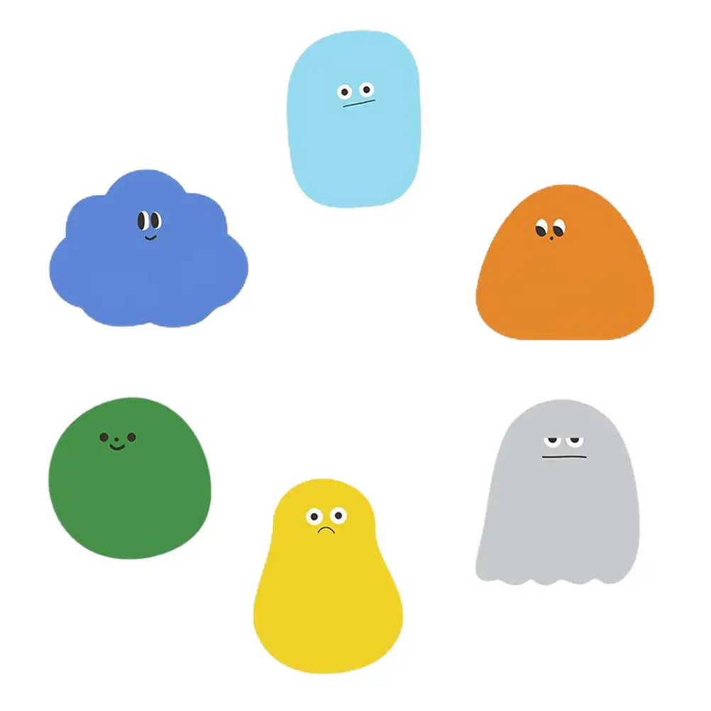 6Pcs Memo Stickers Adhesive Notes Gradient Color Sticky Memo Pads Reminder Labels for School Office Home Planning Organizing