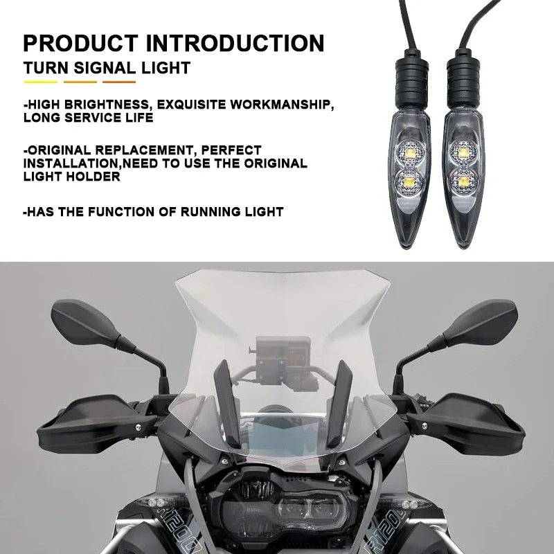 Para BMW R1200GS F800GS S1000RR F800R HP2 Sport K1300S G450X F800ST R nueve T luz LED intermitente delantera y trasera
