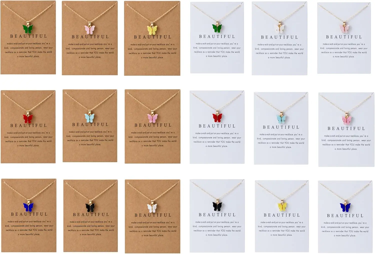 

Набор из 9 разноцветных ожерелий с подвесками-бабочками для женщин, в богемном стиле, из акрила, регулируемая ретро-цепочка на ключицу, с изображением насекомых и животных