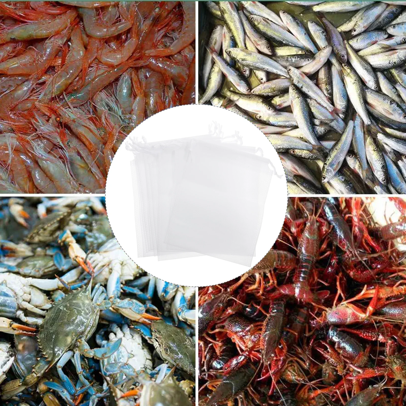 

10 Pcs Bag Draw String Mesh Sack Non Woven Fabric Fishing Storage Mesh Scent Predators Drawstring Shrimp Net Tool