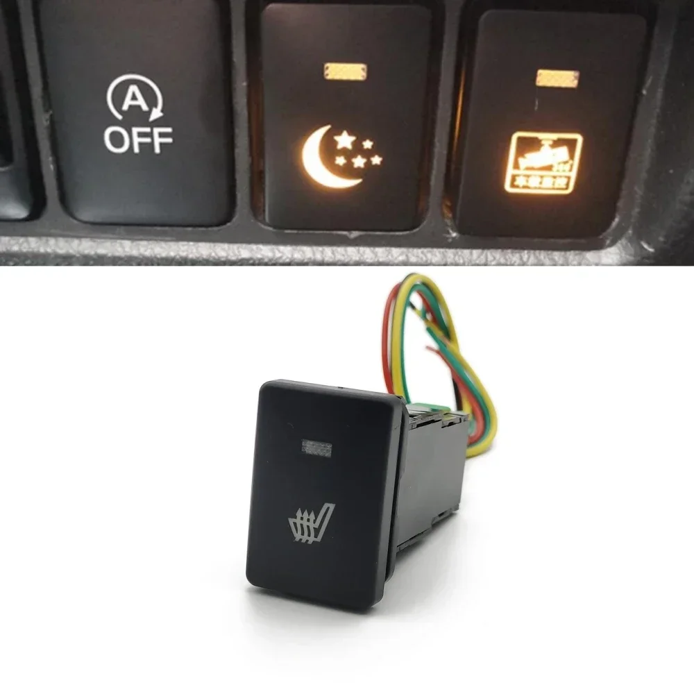 For Suzuki Jimny 2019 2020 2021 Orange LED Light Car Seat Heating Control Switch Heater Button with Connection Wire