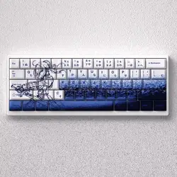Saber Second Dimension Theme Keycaps Full Set 73 keys Cherry Profile PBT Top Print Keycap for 60 65 68 MX Mechanical Keyboard