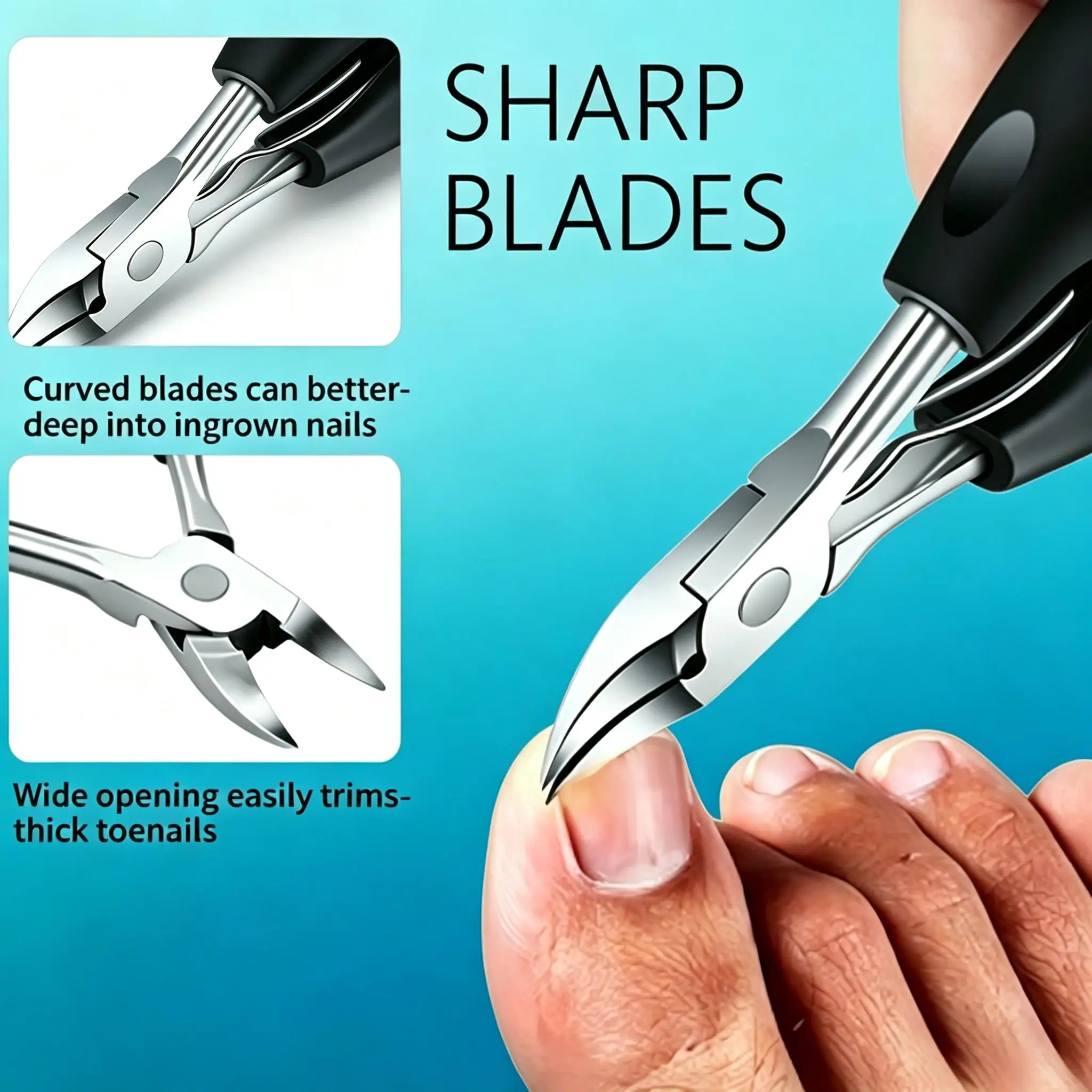 4pcs Stainless Steel Manicure Tool Set, Heavy Duty Nail Clipper and Multi Purpose Nail Scissors for Nail Care