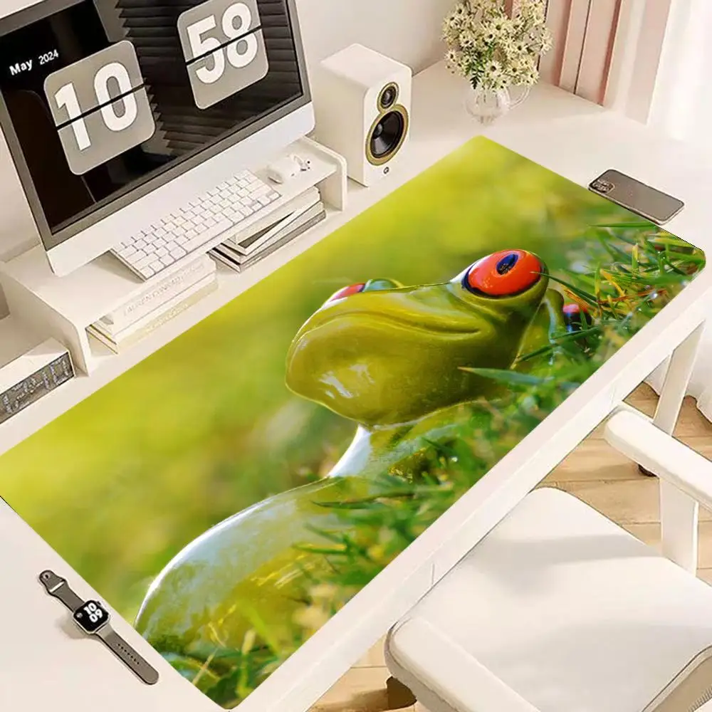 Grassland Frog Figures Mousepad Table Mat Playful Cartoon Amphibian Playmat For Daily Gaming And Office Scene