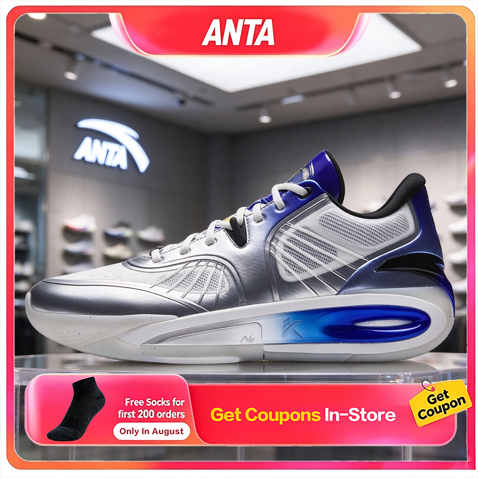 ANTA KT10 Men Low Basketball Shoes Nitrogen Tech Anti Torsion Support Wear Resistant Anti Slip Professional Court Sneakers