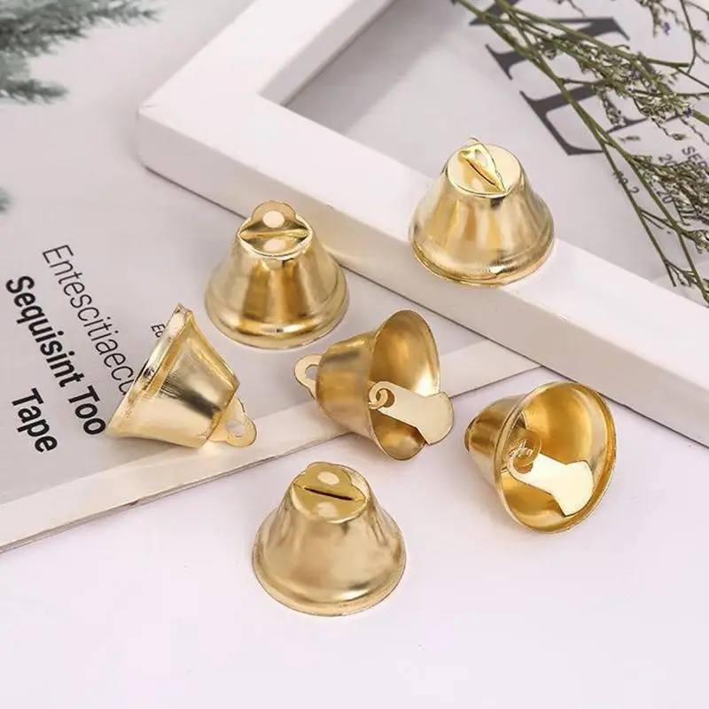 10 Stück/Packung 35/38/45/50mm Gold Kleine Glöckchen Aufhängbare Metallglocken Hochzeit Weihnachtsdekoration DIY Bastelbedarf