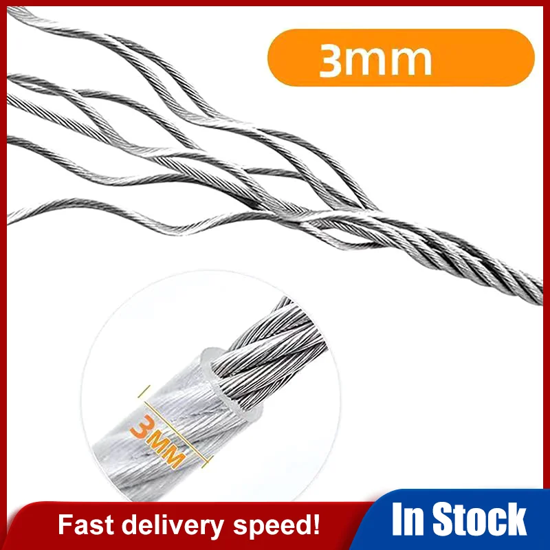 3-10M Double-Headed Dog Tie Out Cable Leash Raction Rope Metal Buckle Steel Wire Anti-Rust Training Collar Outdoor Dogs Strap