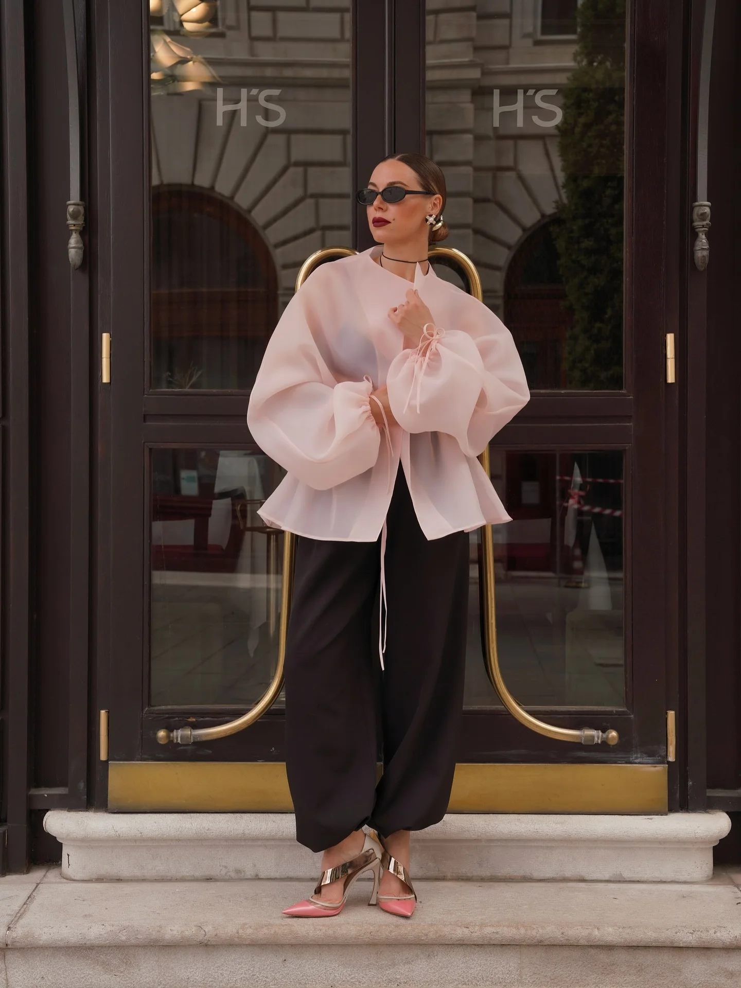 Joli manteau Rose Blush 2025, chemisier populaire en Organza rose pour femmes, chemises transparentes personnalisées, chemisiers surdimensionnés pour dames