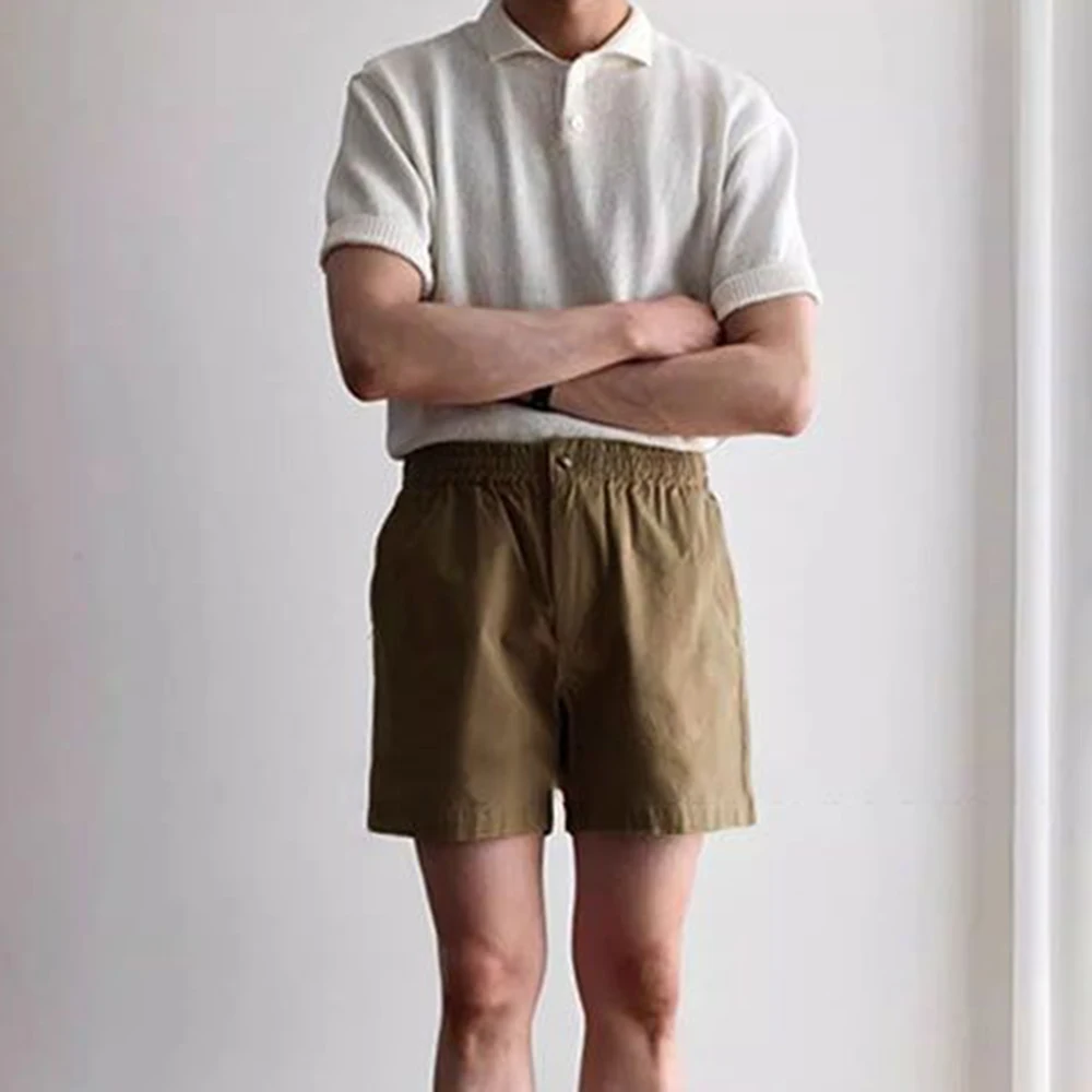 Mens Beach Vacation Plain Sports Shorts Summer Fashion Youth Outdoor Versatile Casual Four-Quarter Pants Mens Clothing 2026 New