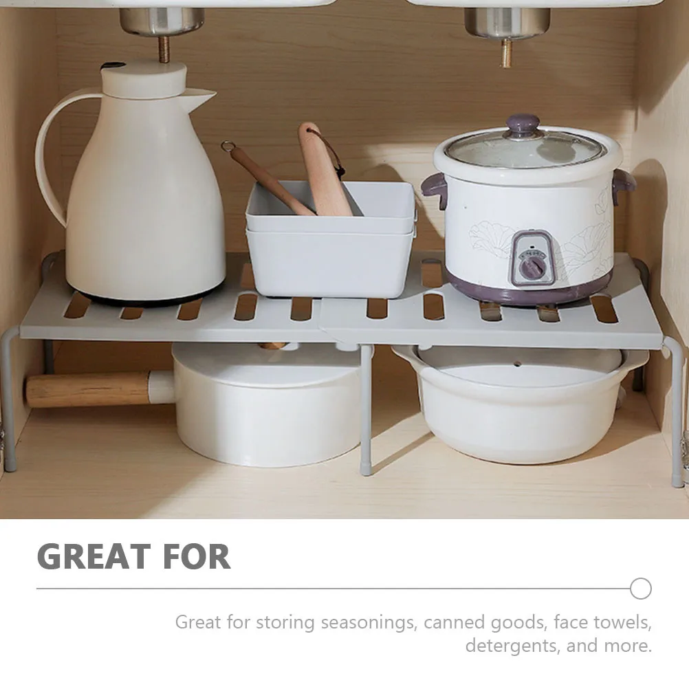 

Seasoning Shelf Kitchen Storage Rack Adjustable Organizer For Spices Condiments Food Containers Cosmetics Pantry Cabinet