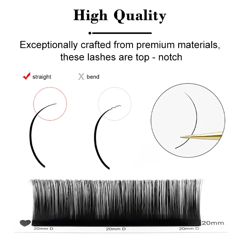 0.03-0.20mm C/CC/D/DD Curl Eyelash Extension Thin and Soft Material Volume Lash Individual Eyelashes Premium Fake Lashes