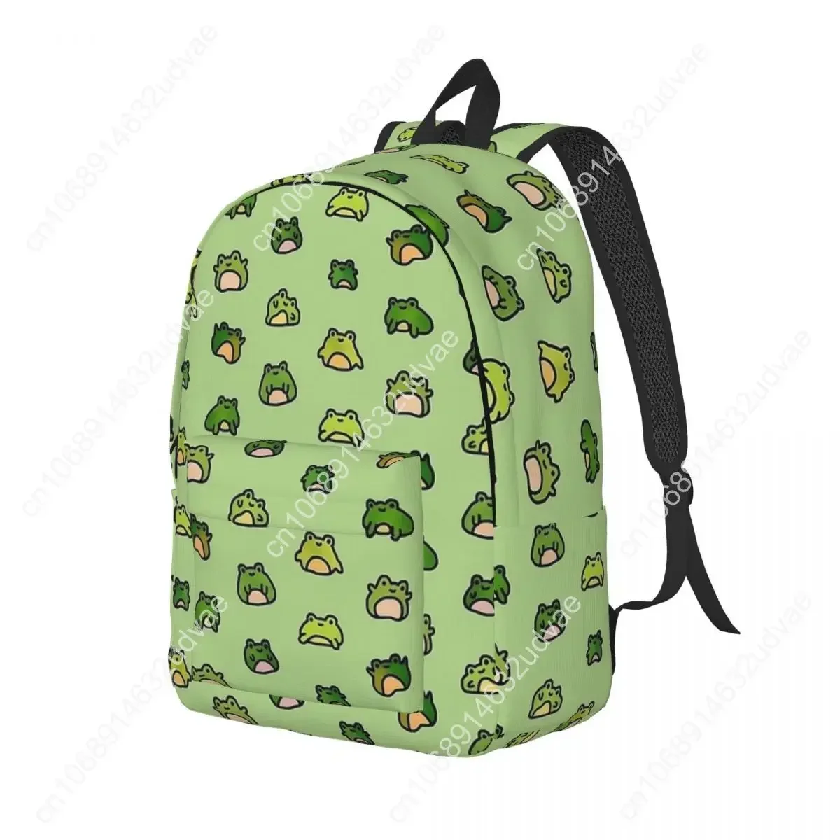 Frogs Doodle Backpack Backpack Middle High College School Student Cute Drawing Bookbag Teens Canvas Daypack Hiking