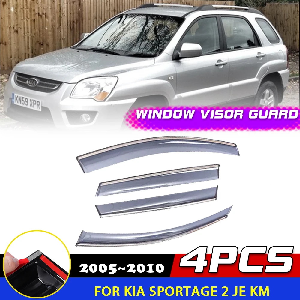 

Windows Visor for Kia Sportage 2 JE KM 2005~2010 2006 2007 Door Smoke Deflector Guards Cover Awnings Sun Rain Eyebrow Accessorie