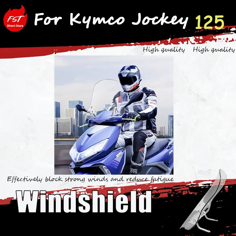 

Kymco Jockey 125 modified motorcycle with windscreen, footrest windscreen, and transparent windscreen guard for chest protection