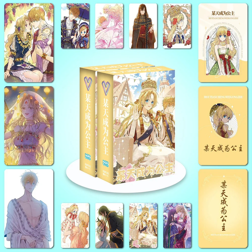 55 Pçs/set Coreano Manhwa Be A Princess Someday Cartão Laser Sia e Claude Personagens 3 Polegadas Photocard LOMO Cartão Cosplay Presente