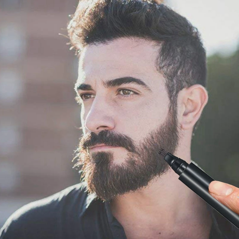 

A28F-Beard Filling Pen Kit Barber Pencil Waterproof Long Lasting Natural Male Mustache Repair Shape Styling Tool