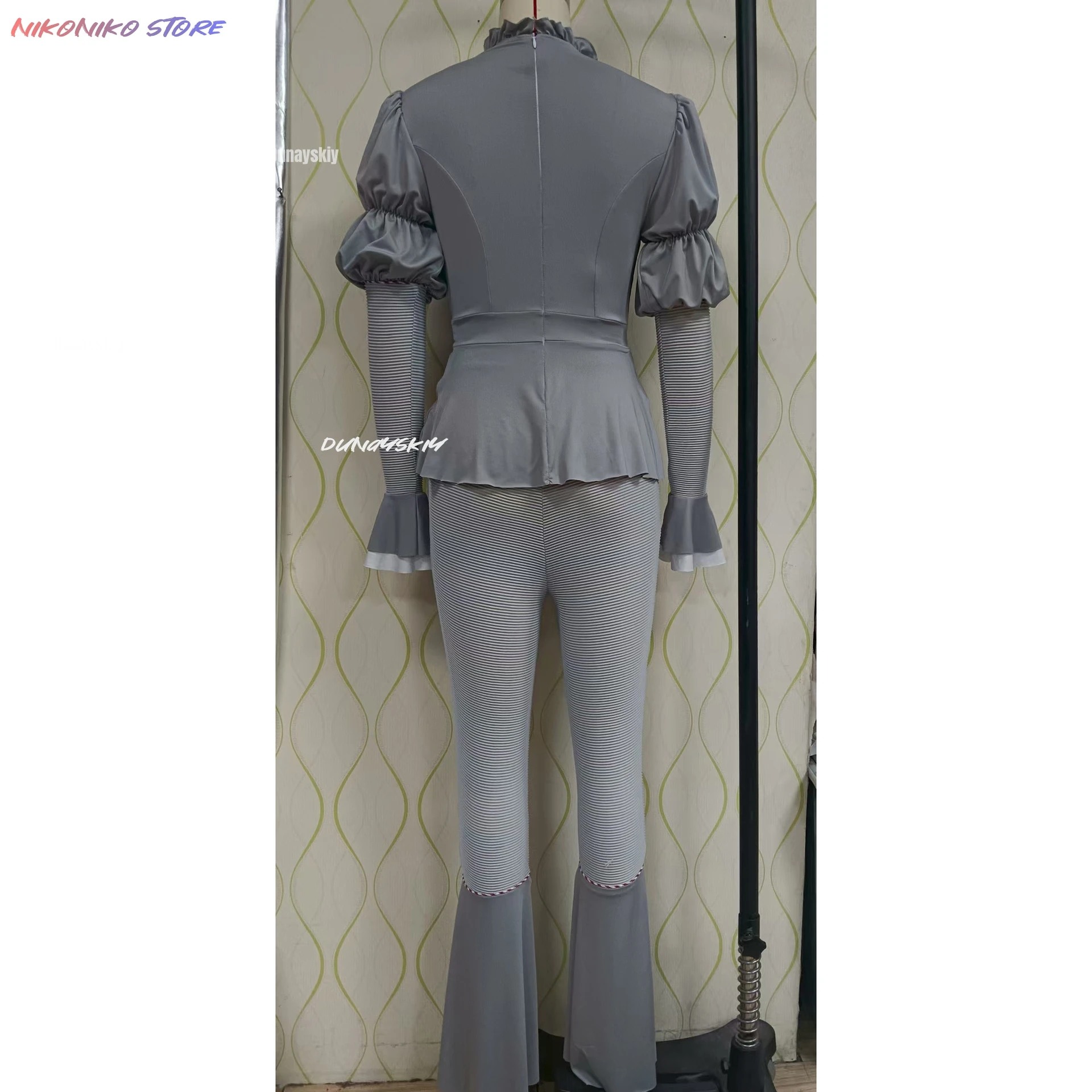 Pennywise تأثيري حلي هالوين فيلم مهرج شعر مستعار بانت Genderswap الرعب مخيف الرعب هالوين المرأة زي أنيمي S-xl #4