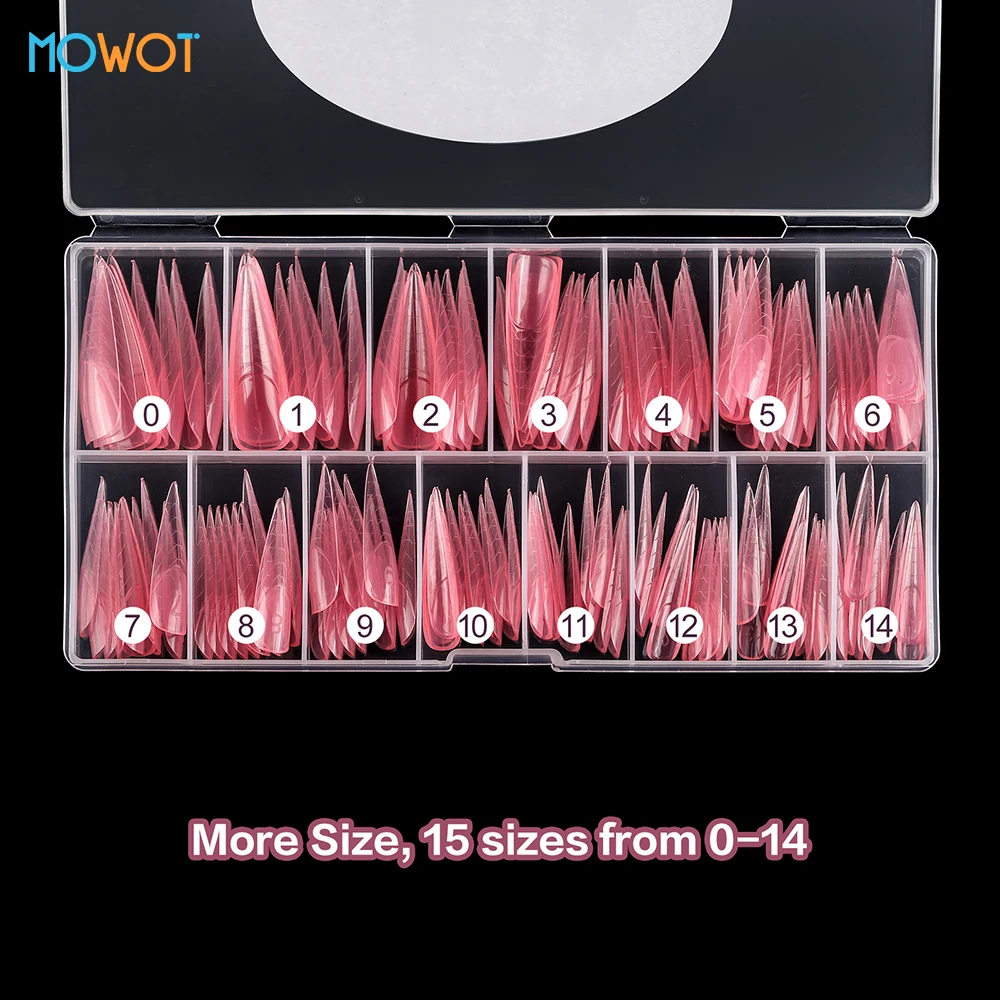 MOWOT Nowe 150 szt. Formy do paznokci szpilek Dual Form Pełne Pokrycie Szybkie Budowanie Żelowe Formy Akrylowe Przedłużanie Paznokci Top French Manicure Narzędzie