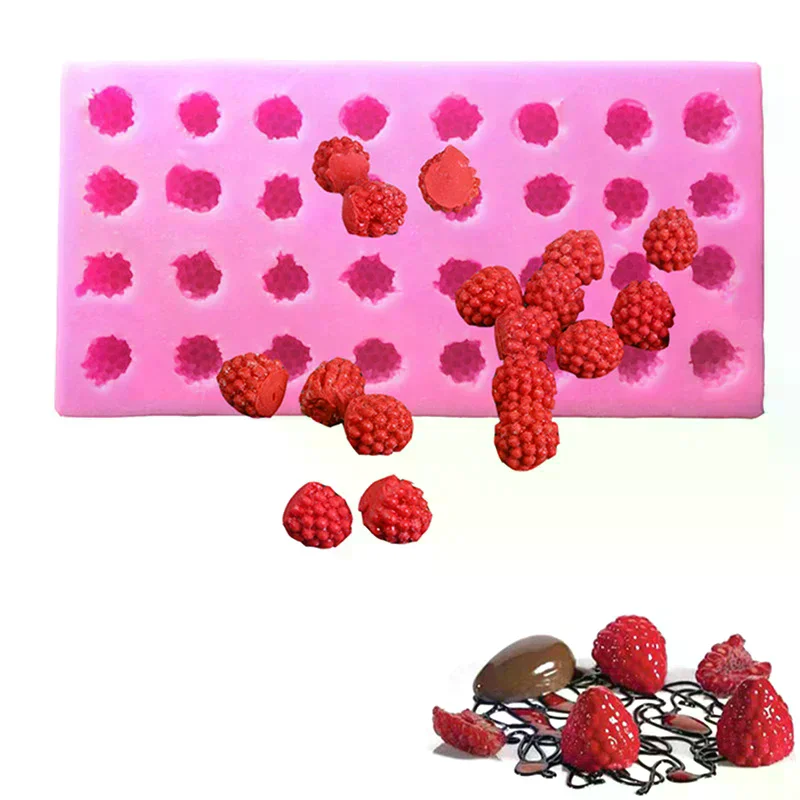 3d Raspberry Fruit Silicone Mold Diffuser Plaster Epoxy Resin Mold Fondant Chocolate Mousse Cake Decoration Baking Mold DIY