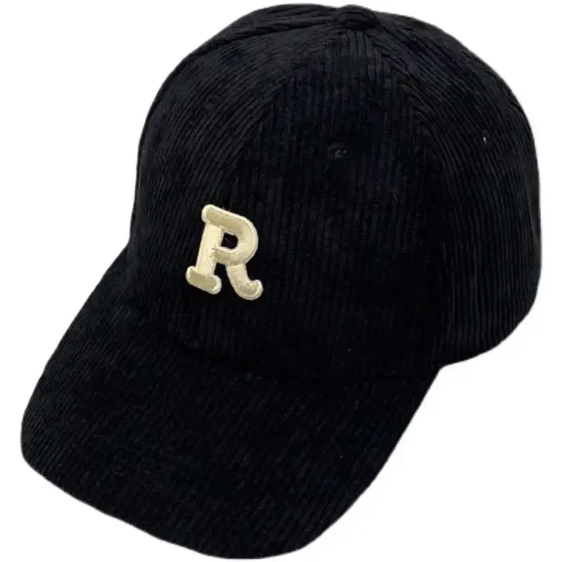 Fashion Corduroy Baseball Cap Ladies Letter R Snapback Hat Women Shopping Dress Up Adjustable Casual Caps Hip Hop Hats 2022 New