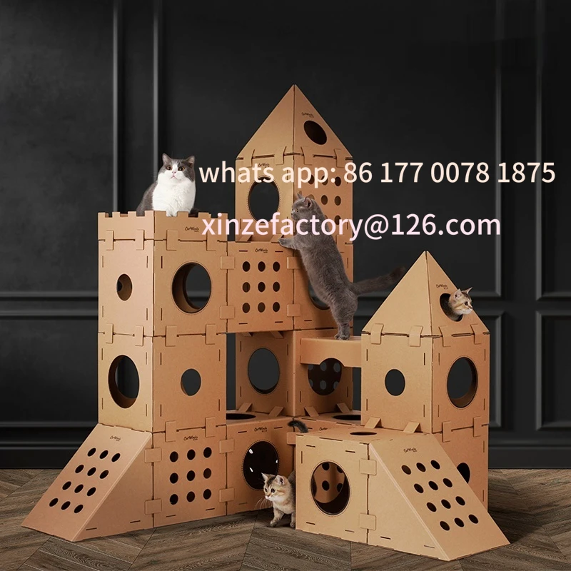 Customizable Creative Cat'S Nest Cat Crawler Multifunctional Extra-Large Pet Playground Wear-Resistant Cardboard Box Cat House