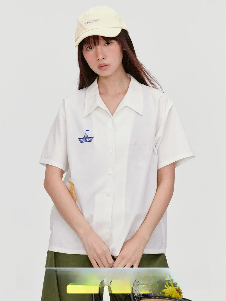 

nt Cuban Collar ort Sve Повседневный свободный женский летний топ с вышивкой, удобный дышащий топ Rceler Blend