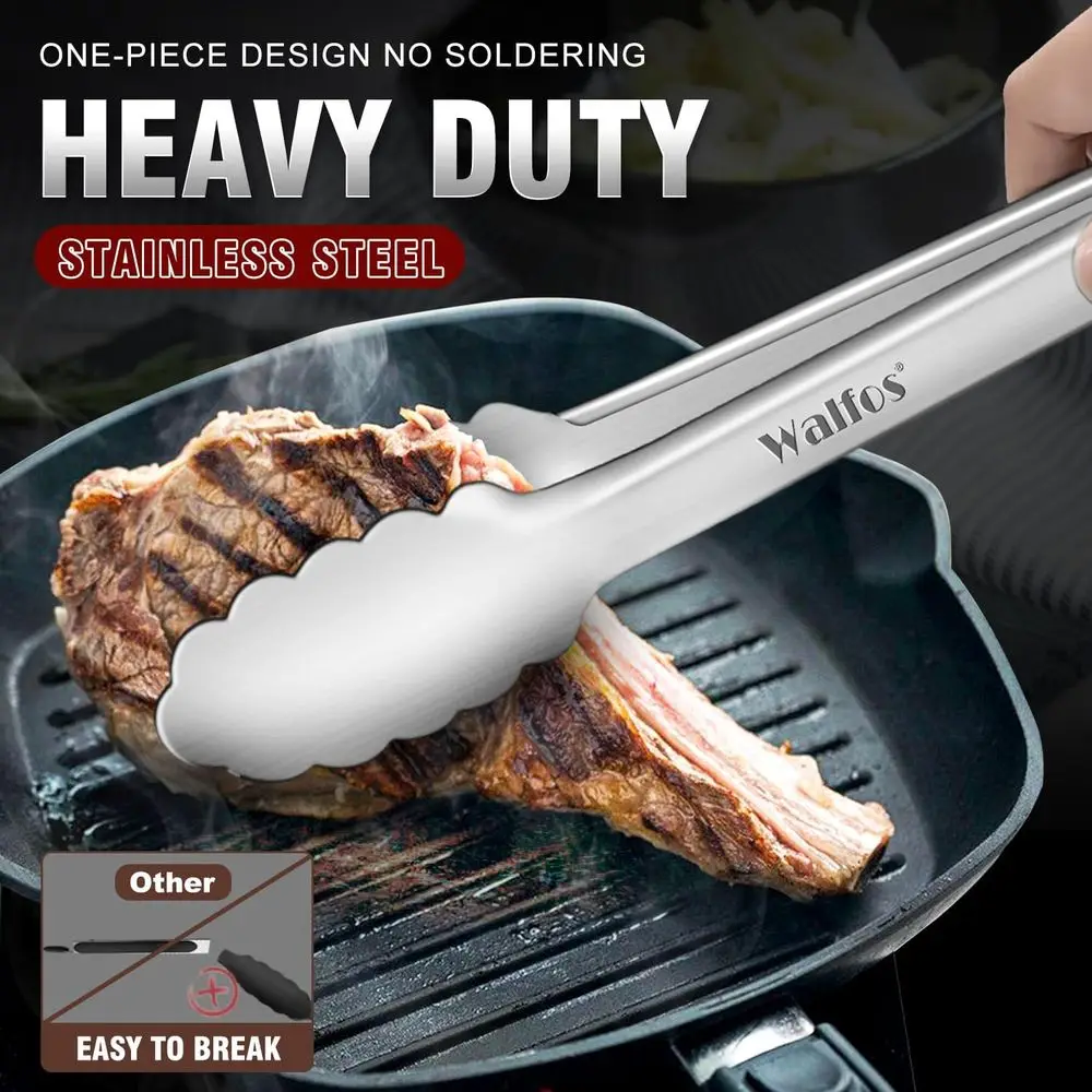 17 Inch Extra Long Grill Tongs, Stainless Steel BBQ Tongs for Grilling, Cooking, BBQ/Barbecue, Buffet and Turning Food