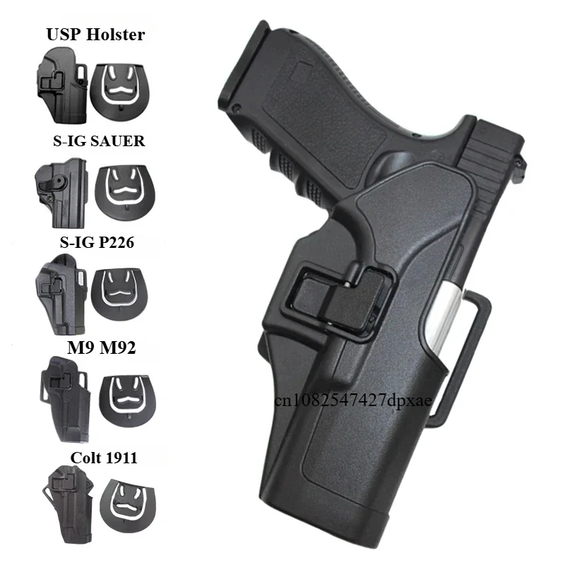 2024 Tactical Gun Holster For Glock 17 19 M9 Colt 1911 Sig Sauer P226 HK USP Airsoft Belt Holster General Hunting Pistol Case