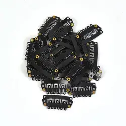 Pinzas para el pelo en forma de U para extensiones de cabello, Clips de 28mm, 100 piezas, color negro/marrón oscuro