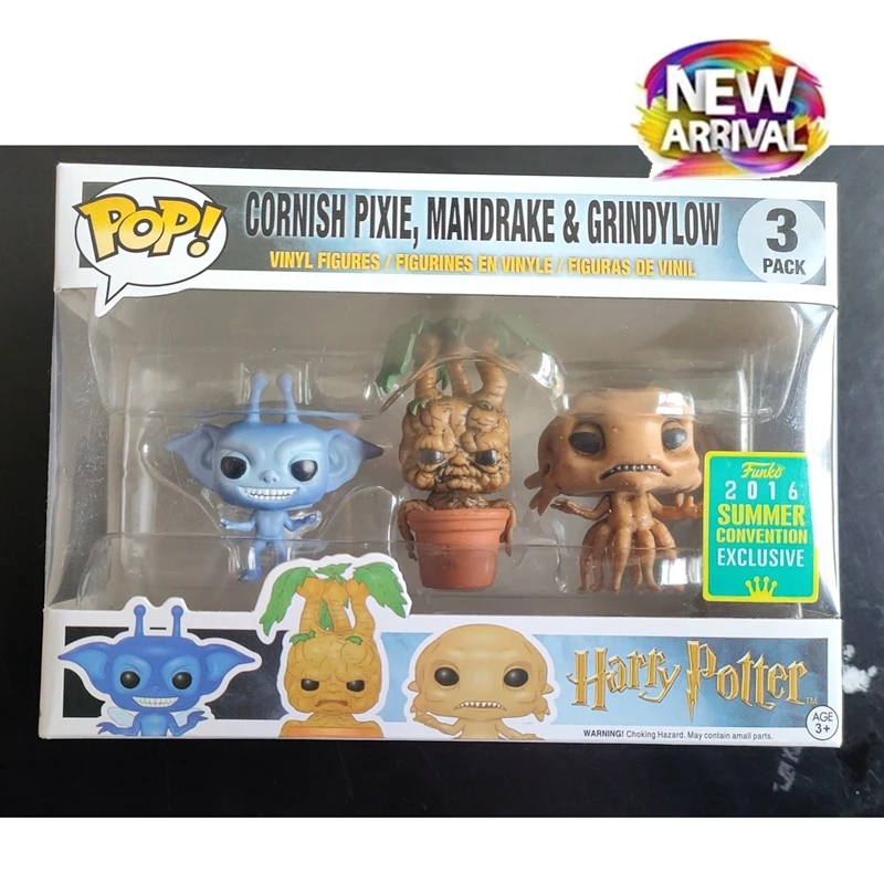 New Arrival FUNKO POP One Set Harri series CORNISH PIXIE,MANDRAKE&GRINDYLOW #3 Figure Model Toys for Children Gift