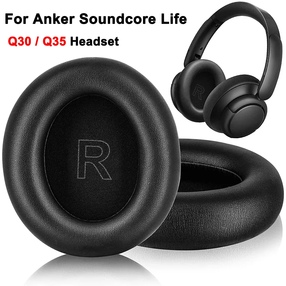 Амбушюры ForAnker Soundcore Life Q30 Q35, наушники из пены с эффектом памяти, подушечки для ушей, сменные амбушюры из протеиновой кожи, чехол