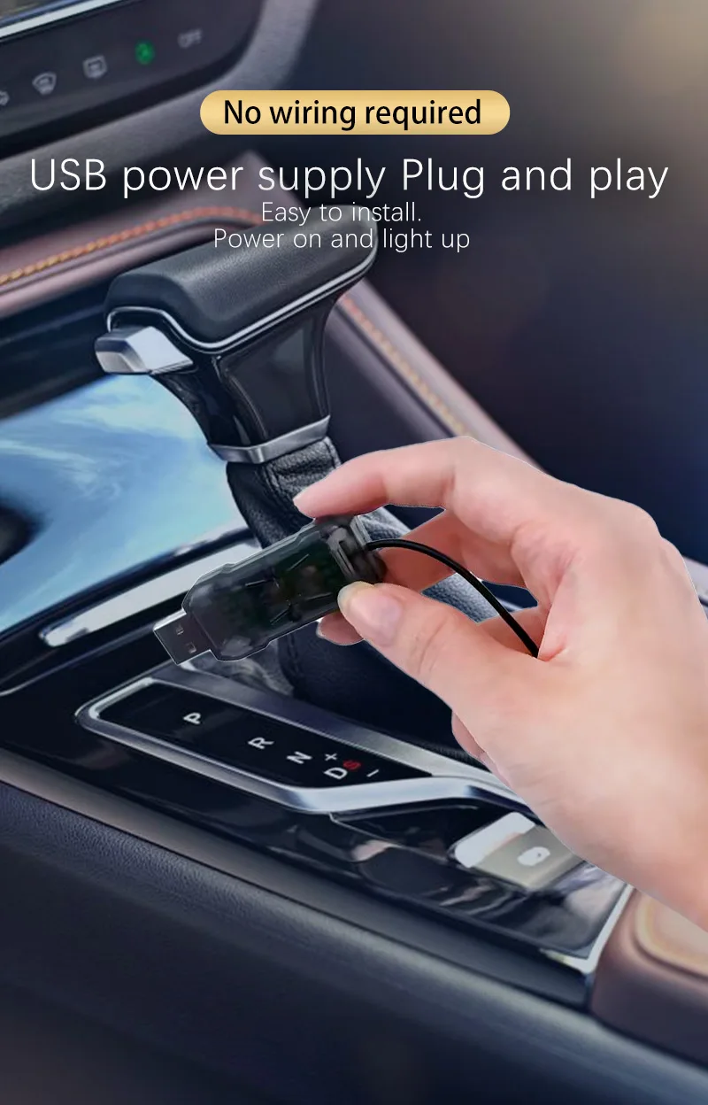 3M Auto-Innenraum-Ambiente-LED-Lichtleiste Unsichtbare USB-flexible Neon-Innenbeleuchtung RGB APP für Autodekorationsbeleuchtung – Detail 4