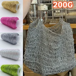 New Silver Handmade Yarn Woven Small Silver Bag Woven Flash Core Wire Popular Same Style Crochet Needle 200g 1 Ball Yarn
