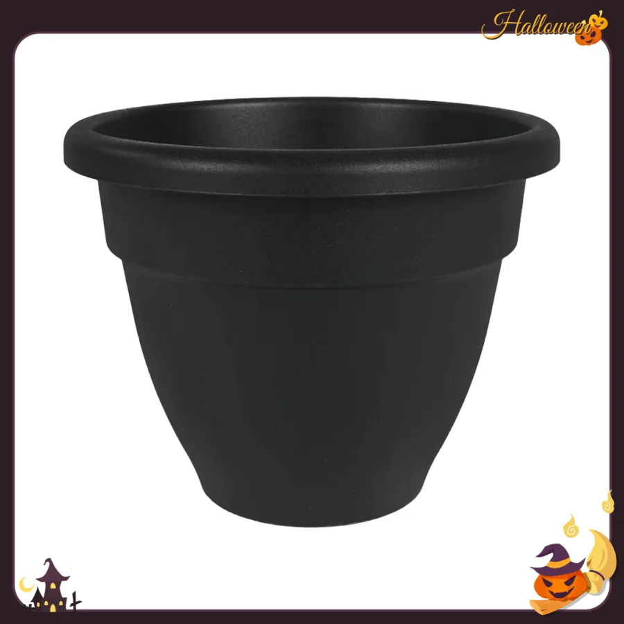 

6" Black Plastic Plant Pots with Drain Holes, Indoor Outdoor Garden Flower Pots with Saucer