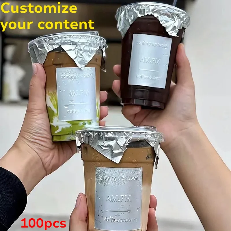 100 Pcs Custom Embossed Stickers Personalized Logo Text Adhesive Label Waterproof Decals