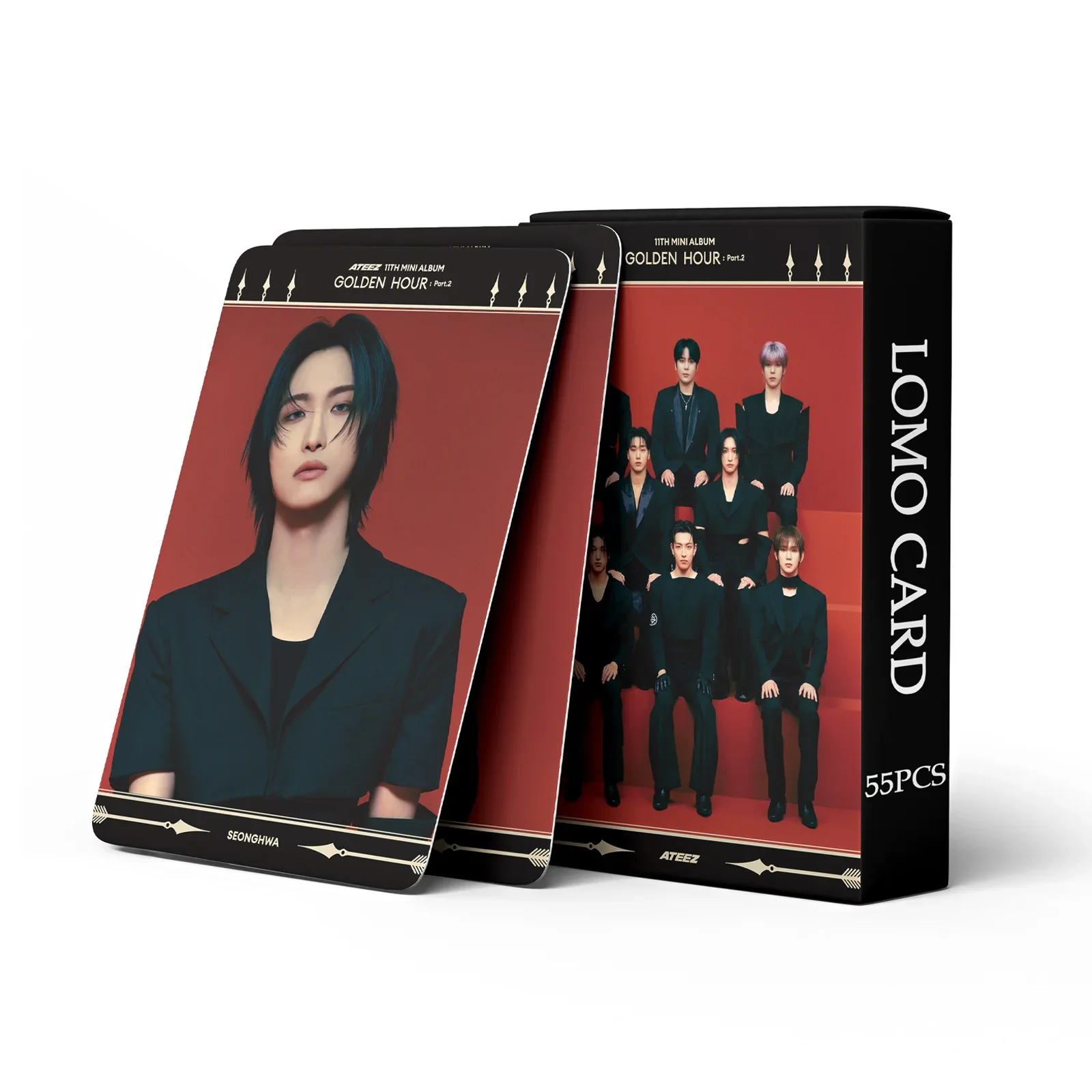 

Kpop 55 шт./компл. карты ATEEZ Lomo, новый альбом, золотой HOUR: Part.2 Ice on My Teeth, фотокарточки, открытка, коллекция фанатов, подарок