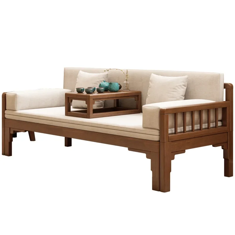 

New Chinese Arhat bed small, modern simple home push-pull solid wood furniture