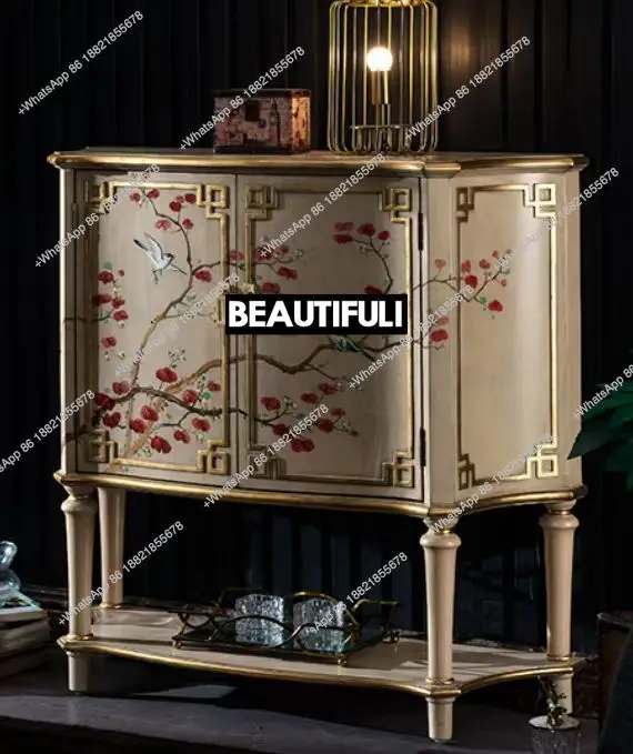 American retro style hand-painted frame luxury furniture cabinet