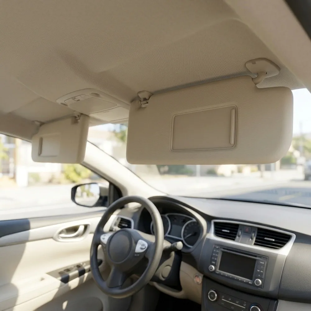 Front Interior Visor As Shown In The Picture Passenger Sun Visor Precision-molded ABS Plastic Integrated Vanity Mirror