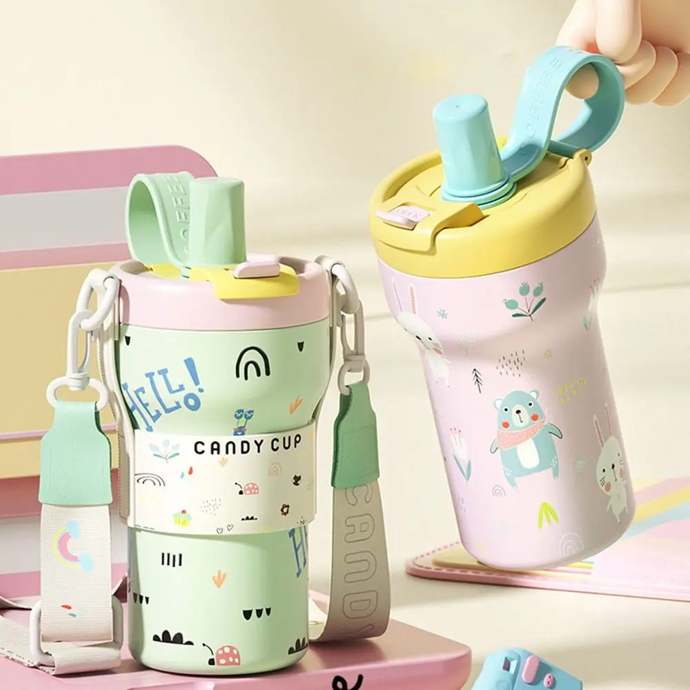 

650ML Stainless Steel Cup Ceramic Inner Liner Cartoon Cat Rabbit Coffee Vacuum Cup Insulation Or Cooling Insulated Cup