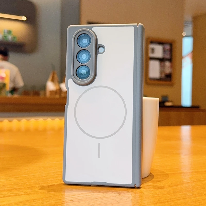 For Magsafe Case For Samsung Galaxy Z Fold 7 6 5  Matte Double Hinge Wireless Charging Magnetic No Front Hard Protection Cover